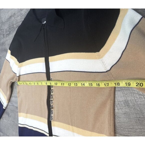 Sag Harbor Cardigan Sweater Womens Small Full Zip Cotton Knit Striped 90s NEW - Picture 10 of 11